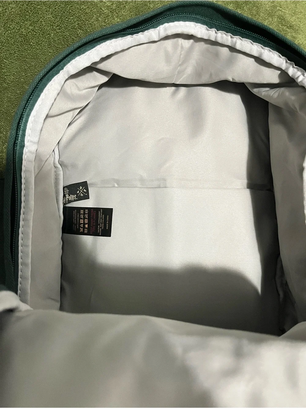Harry Potter Slytherin Patch Backpack Forest Green Canvas Official Rucksack